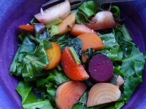 Baby beet salad with greens - The Veggie Queen